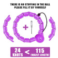 Weighted Sports Circle Hoops for Adults Weight Loss plus Size for Adults Smart Exercise 2 in 1 Adjustable with Detachable Knots