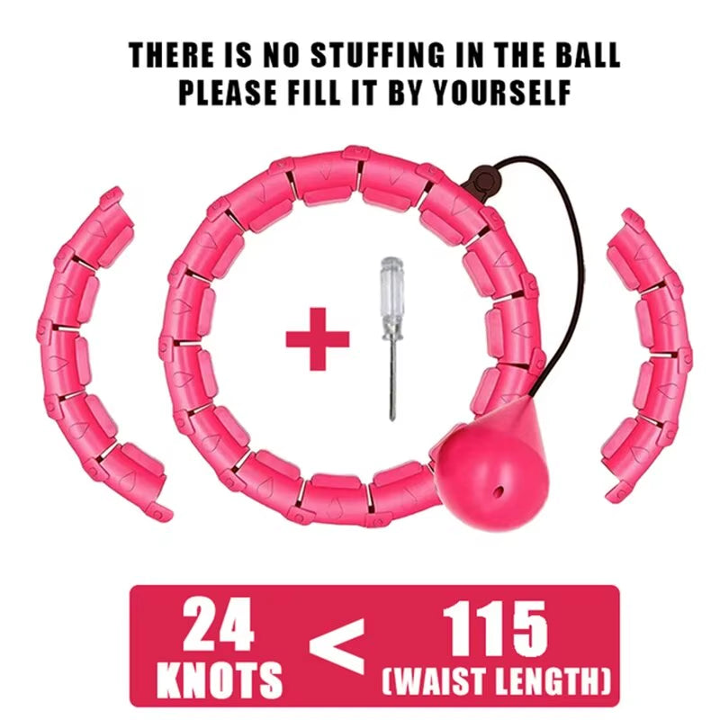 Weighted Sports Circle Hoops for Adults Weight Loss plus Size for Adults Smart Exercise 2 in 1 Adjustable with Detachable Knots